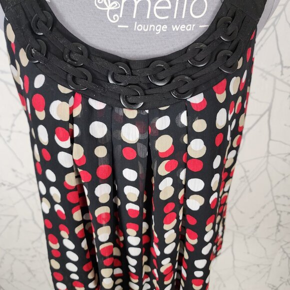 Roz & Ali Polkadot Artsy Rings Round Neck Flowy Tank - Picture 2 of 6